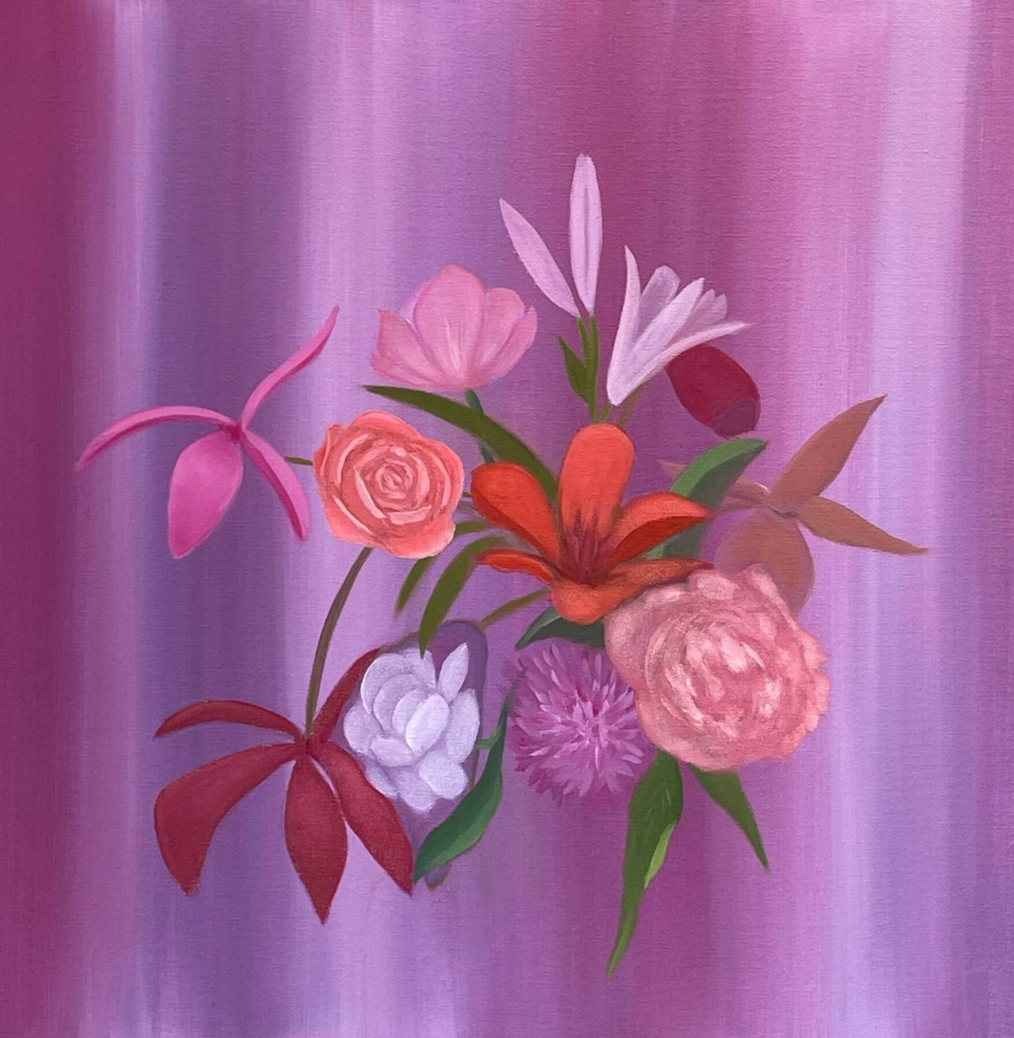 Flower Study II - 22 x 22 inches